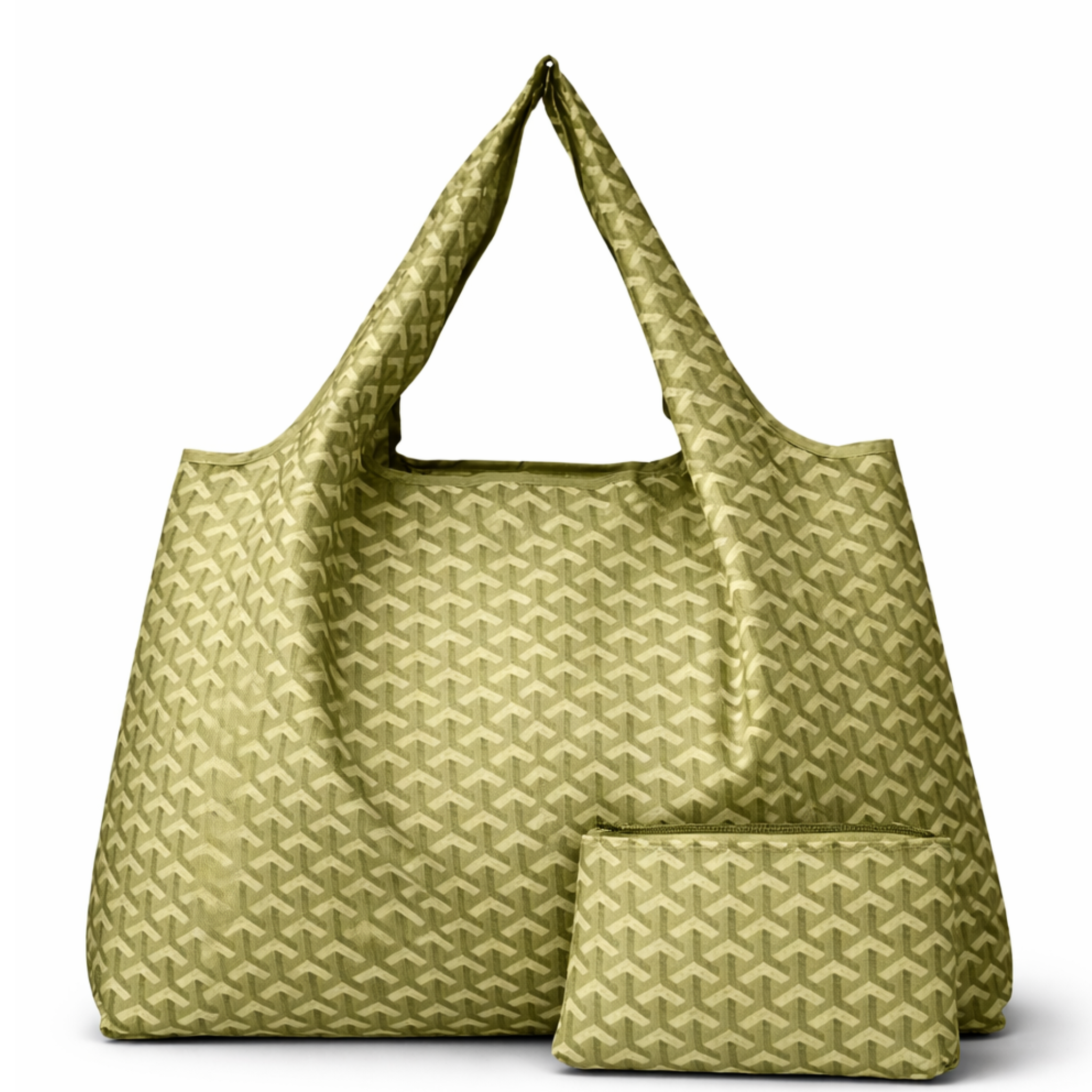 Chevron Eco-Friendly Foldable Nylon Tote Bag - Reusable & Compact