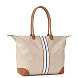 Nylon Striped Tote Bag