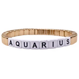 Zodiac Sign Stackable Gold Line Bracelet