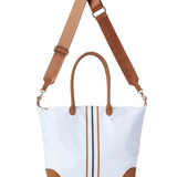 Nylon Striped Tote Bag