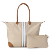 Nylon Striped Tote Bag