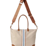 Nylon Striped Tote Bag