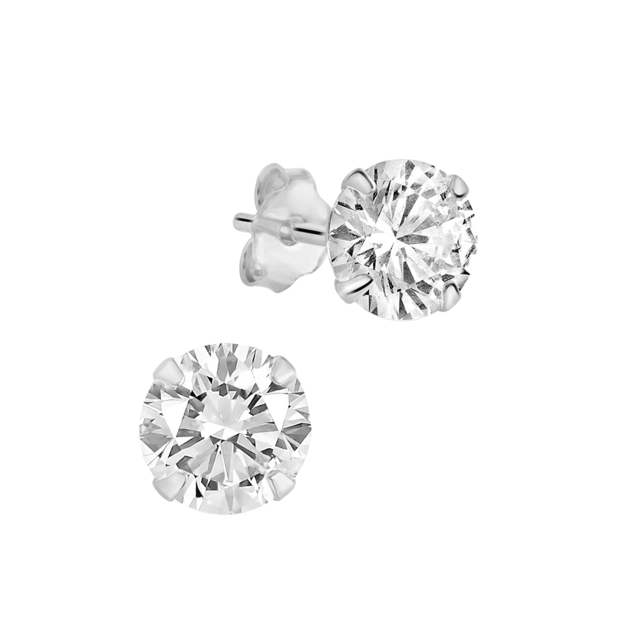Sterling Silver Platinum Studs