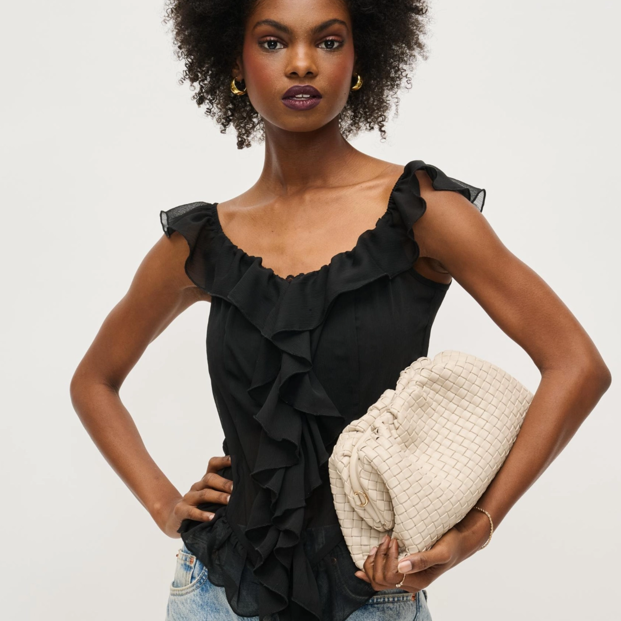 Tate Woven Frame Clutch