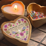 Wooden Heart Surprise Candle